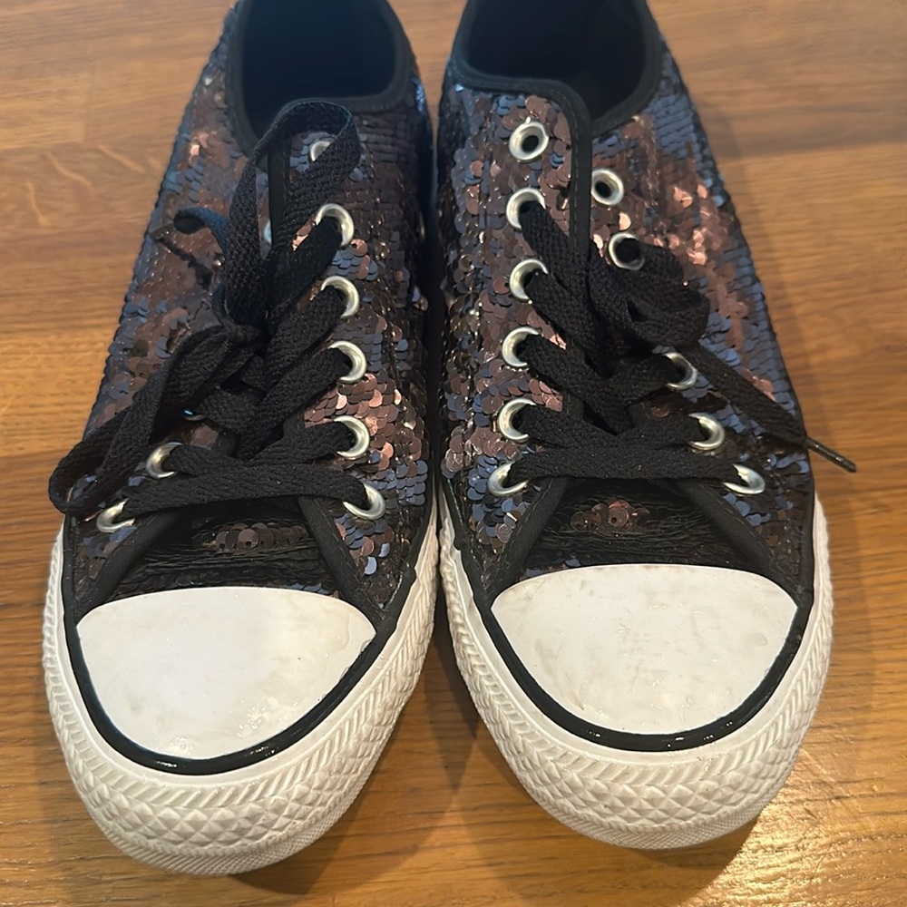 Black sequin converse Allstars